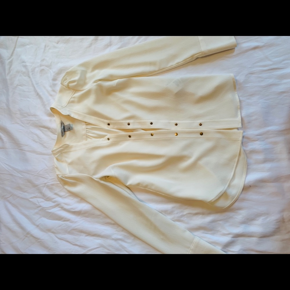 Cream Blouse with Gold Buttons. Brand New